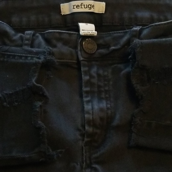 Black Distressed Refuge Jeans - Picture 3 of 4